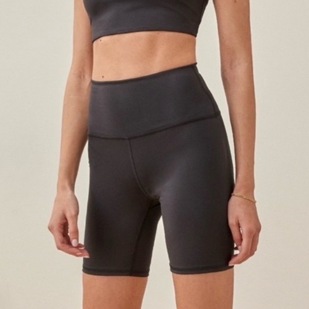 Reformation EcoMove Black Biker Shorts High Rise Stretch Activewear Size Small